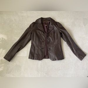 Retro brown leather jacket